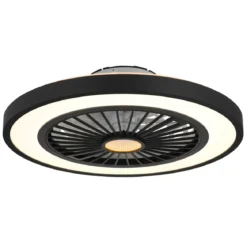 Ventilatore da Soffitto con Luce 54 cm Nero Telecomando Luce Notturna