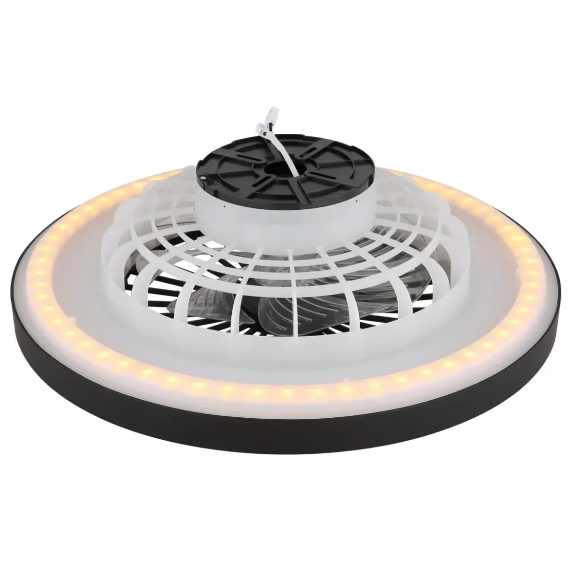 Ventilatore da Soffitto con Luce 54 cm Nero Telecomando Luce Notturna
