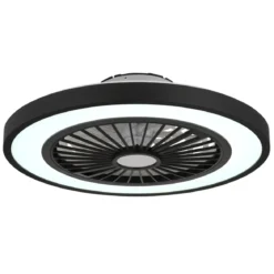 Ventilatore da Soffitto con Luce 54 cm Nero Telecomando Luce Notturna