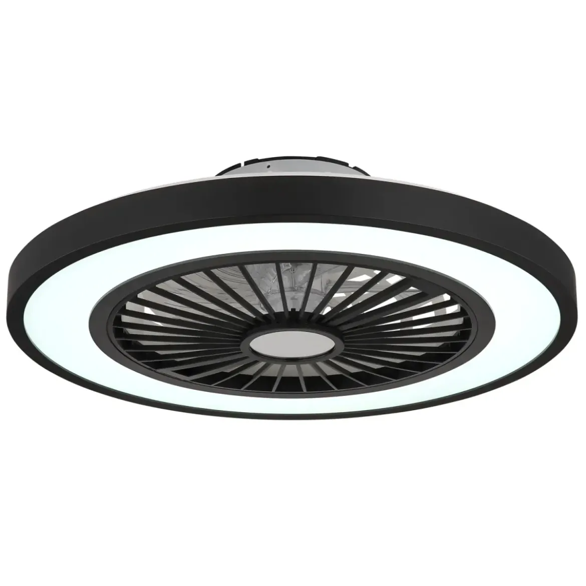 Ventilatore da Soffitto con Luce 54 cm Nero Telecomando Luce Notturna