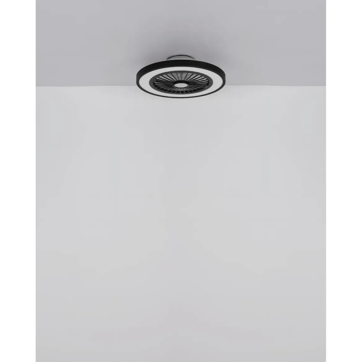 Ventilatore da Soffitto con Luce 54 cm Nero Telecomando Luce Notturna