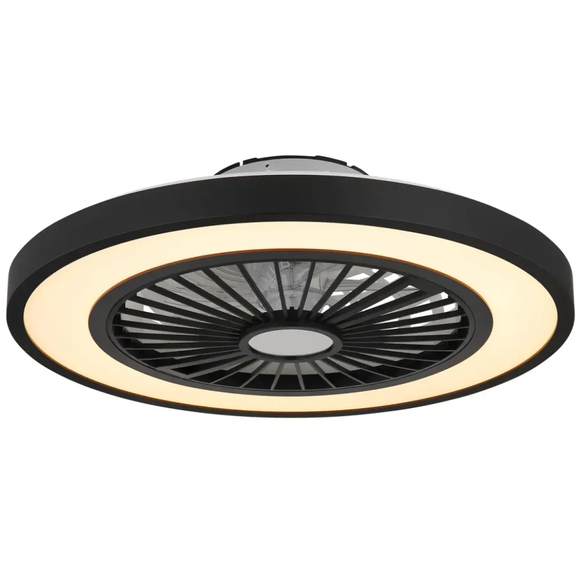 Ventilatore da Soffitto con Luce 54 cm Nero Telecomando Luce Notturna