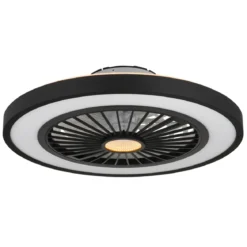 Ventilatore da Soffitto con Luce 54 cm Nero Telecomando Luce Notturna