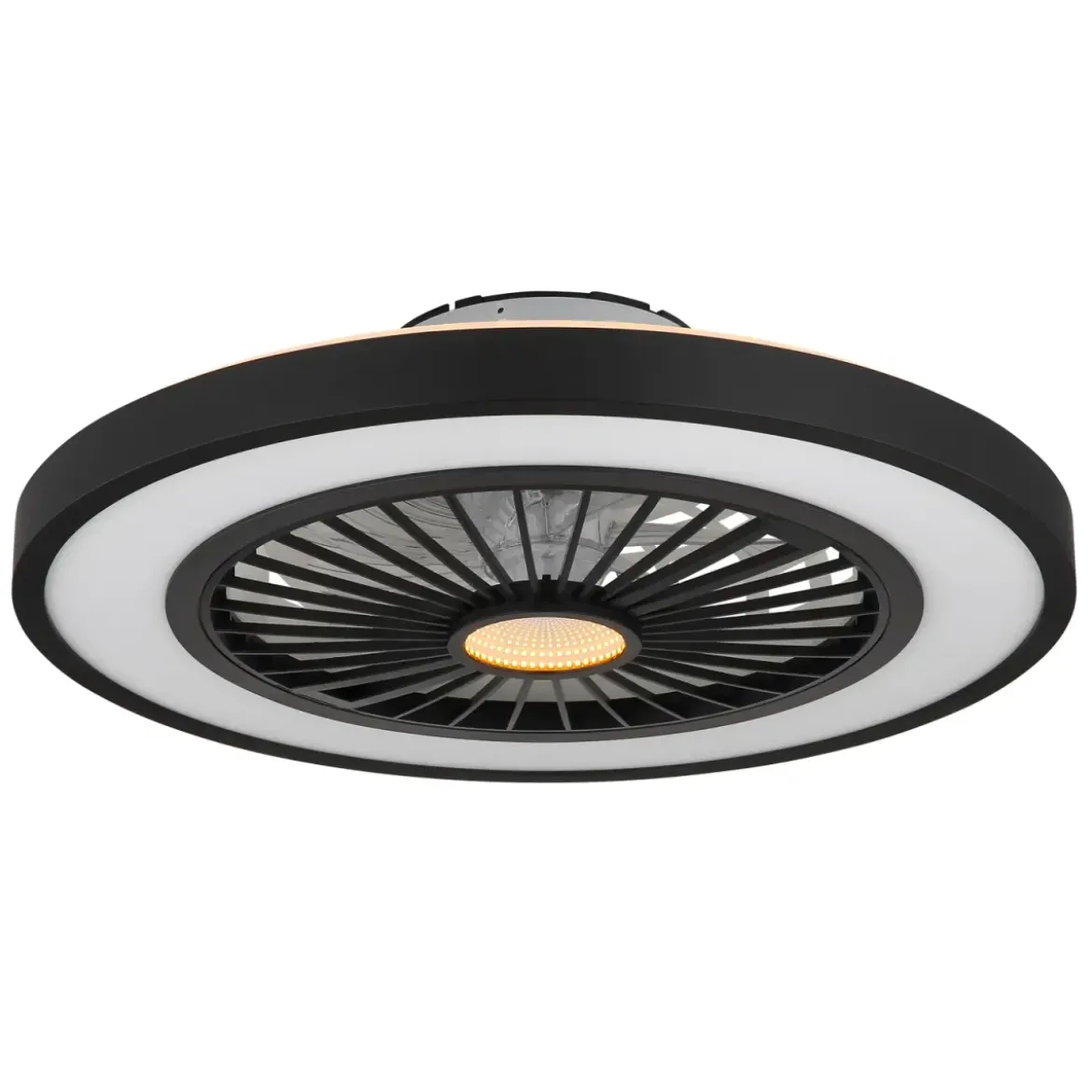 Ventilatore da Soffitto con Luce 54 cm Nero Telecomando Luce Notturna