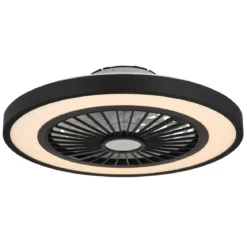 Ventilatore da Soffitto con Luce 54 cm Nero Telecomando Luce Notturna