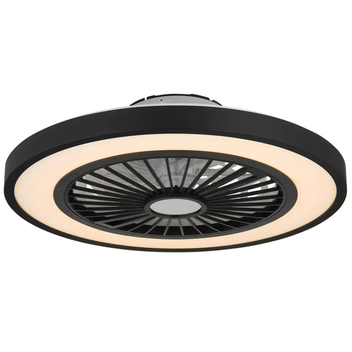 Ventilatore da Soffitto con Luce 54 cm Nero Telecomando Luce Notturna