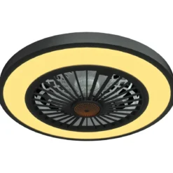 Ventilatore da Soffitto con Luce 54 cm Nero Telecomando Luce Notturna