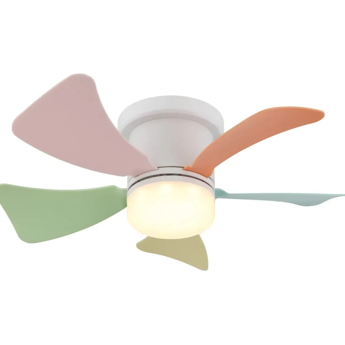 Ventilatore da Soffitto con Luce CCT Regolabile Bianco 5 Pale Colorate