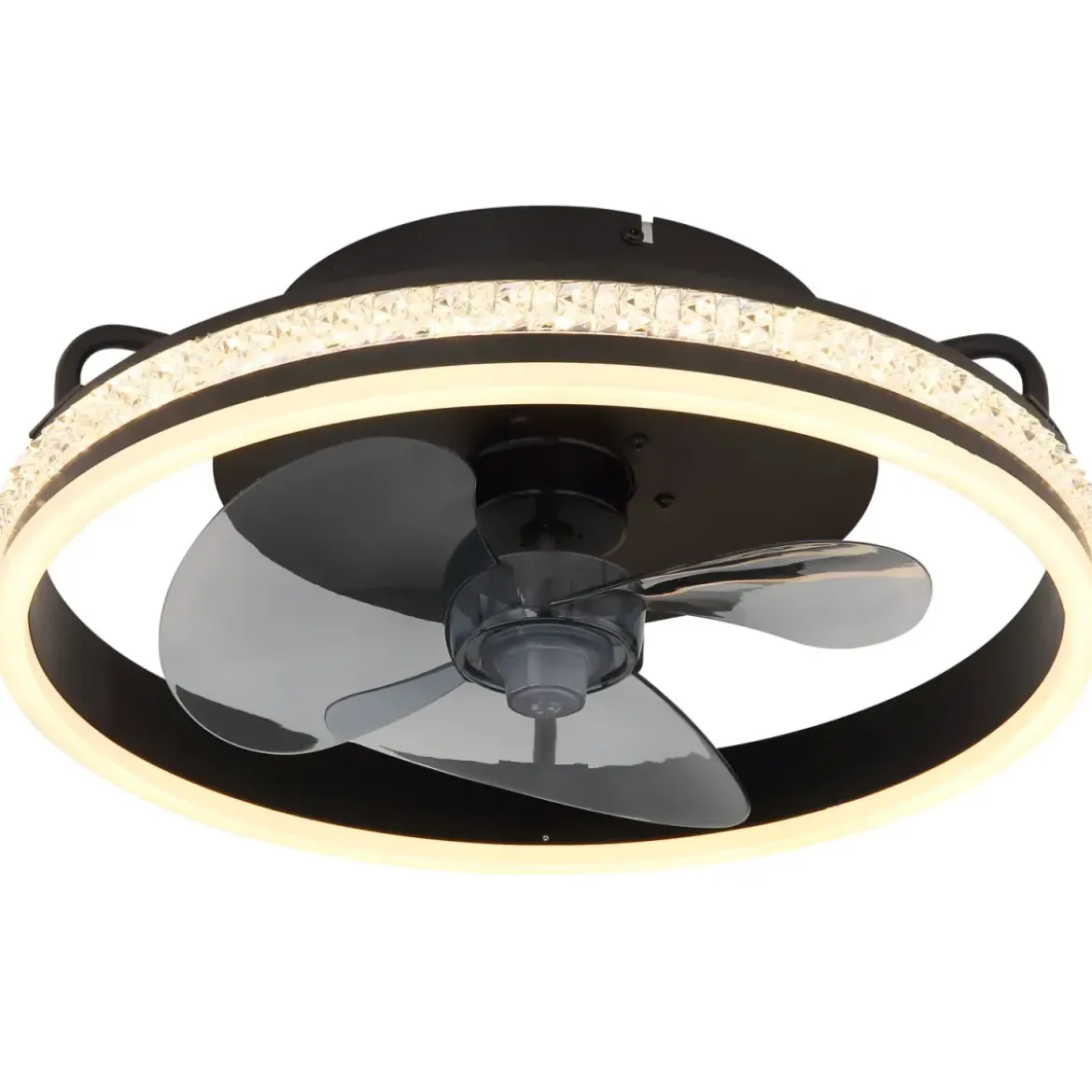 Ventilatore da Soffitto con Luce Nero LED CCT Dimmerabile Telecomando