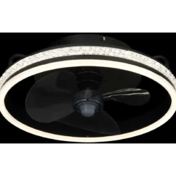 Ventilatore da Soffitto con Luce Nero LED CCT Dimmerabile Telecomando