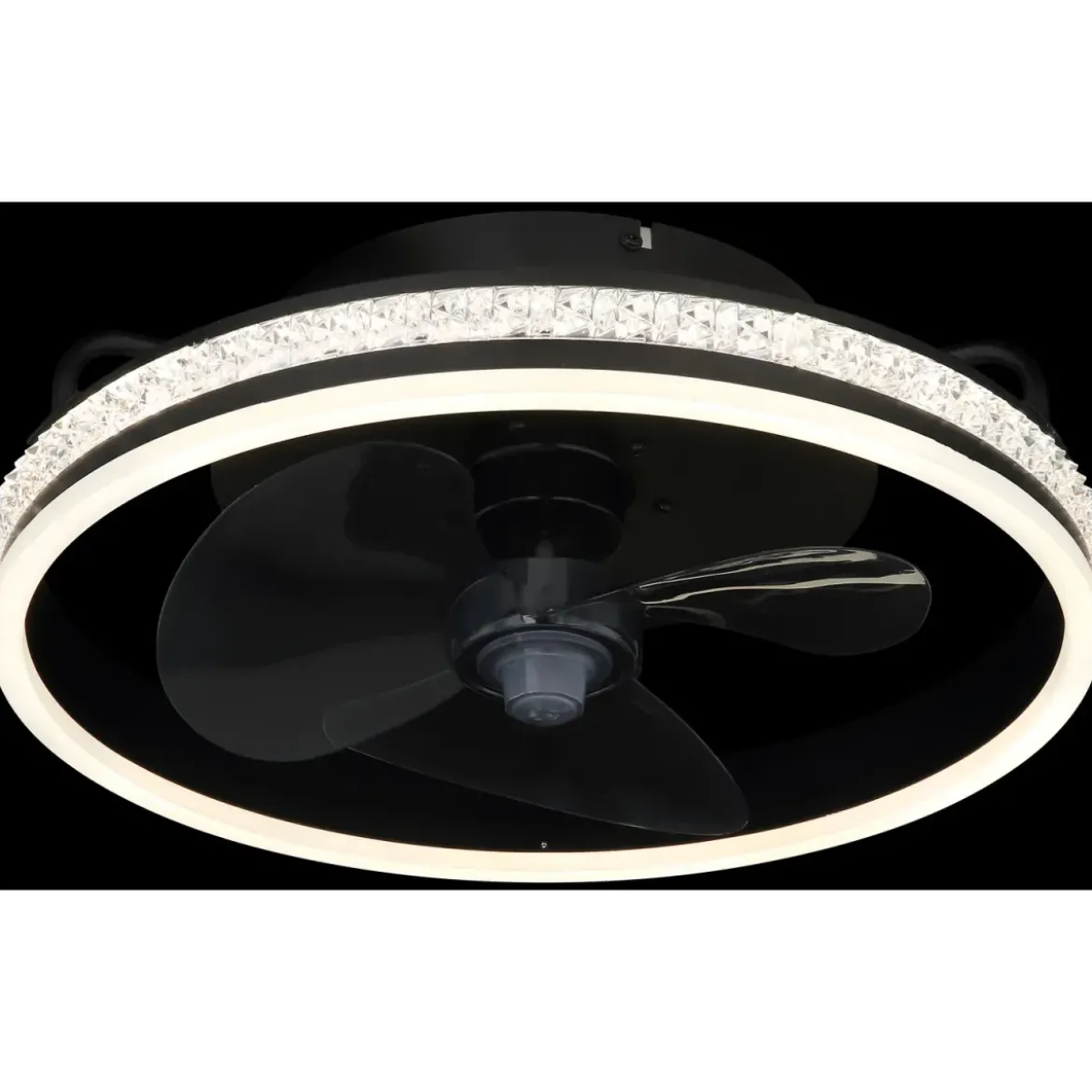 Ventilatore da Soffitto con Luce Nero LED CCT Dimmerabile Telecomando