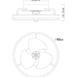 Ventilatore da Soffitto con Luce Nero LED CCT Dimmerabile Telecomando