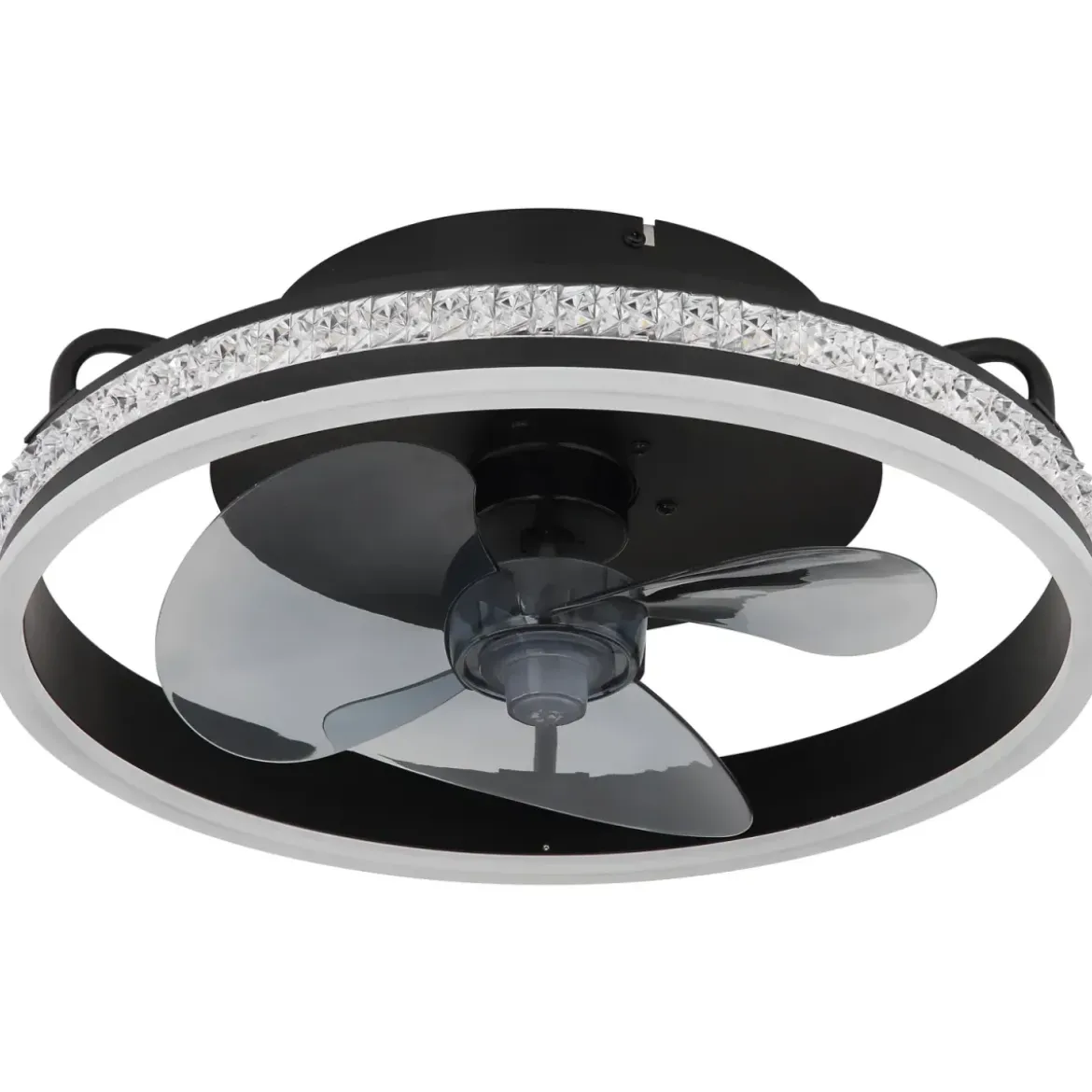 Ventilatore da Soffitto con Luce Nero LED CCT Dimmerabile Telecomando