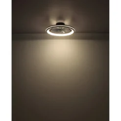 Ventilatore da Soffitto con Luce Nero LED CCT Dimmerabile Telecomando