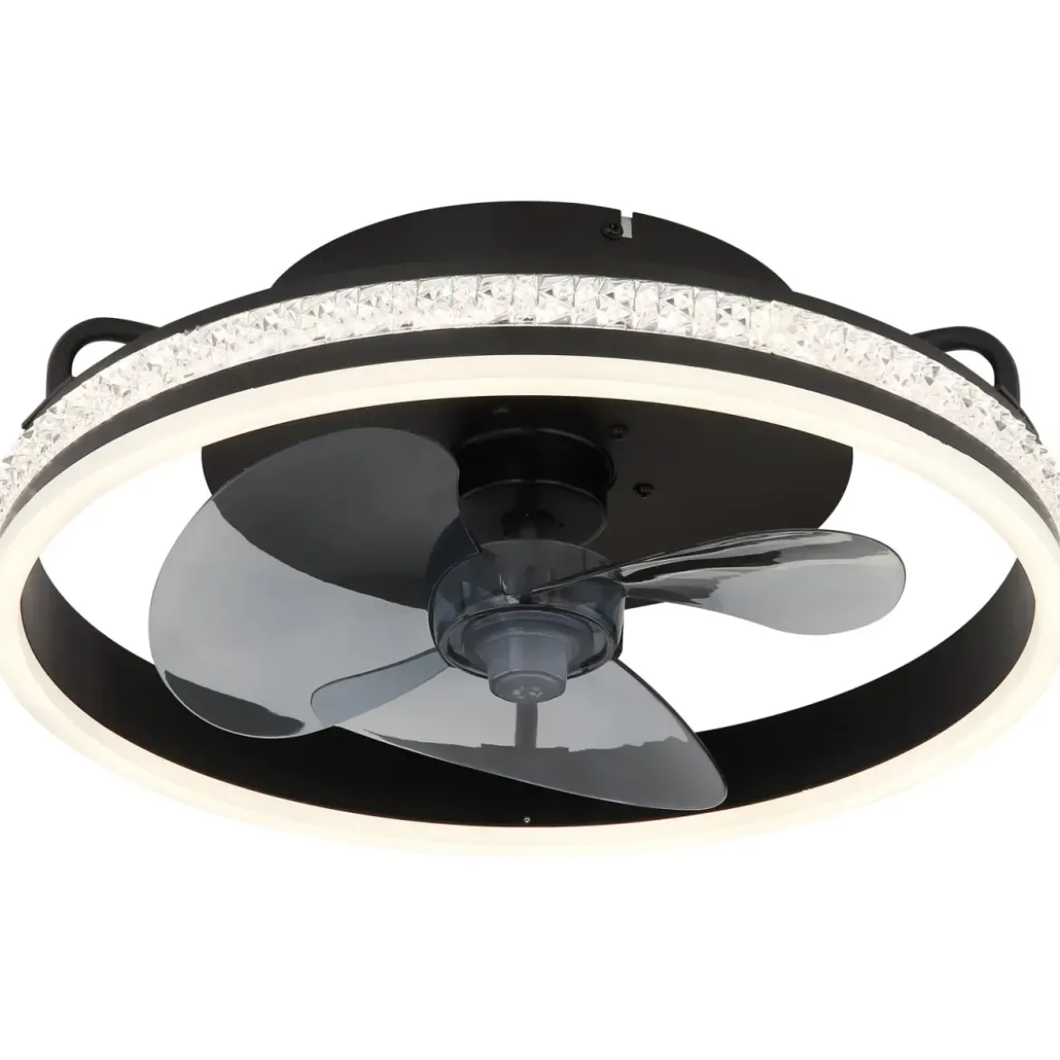 Ventilatore da Soffitto con Luce Nero LED CCT Dimmerabile Telecomando