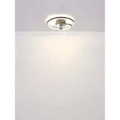 Ventilatore da Soffitto con Luce LED Nero Moderno 30W Telecomando