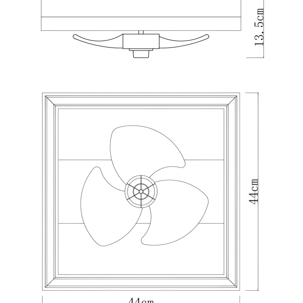 Ventilatore da Soffitto con Luce LED Nero Legno Quadrato Moderno