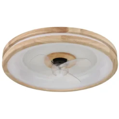 Ventilatore da Soffitto con Luce LED Dimmerabile Bianco Legno 3 Pale