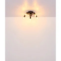 Ventilatore da Soffitto con Luce 5 Bracci E27 3 Pale Nero Fumè