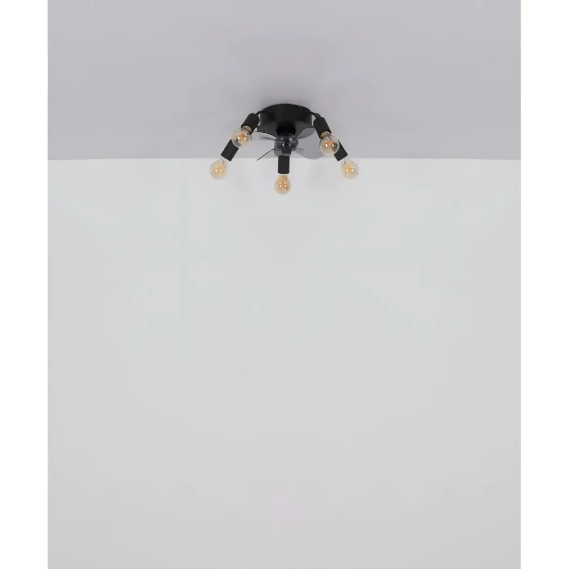 Ventilatore da Soffitto con Luce 5 Bracci E27 3 Pale Nero Fumè