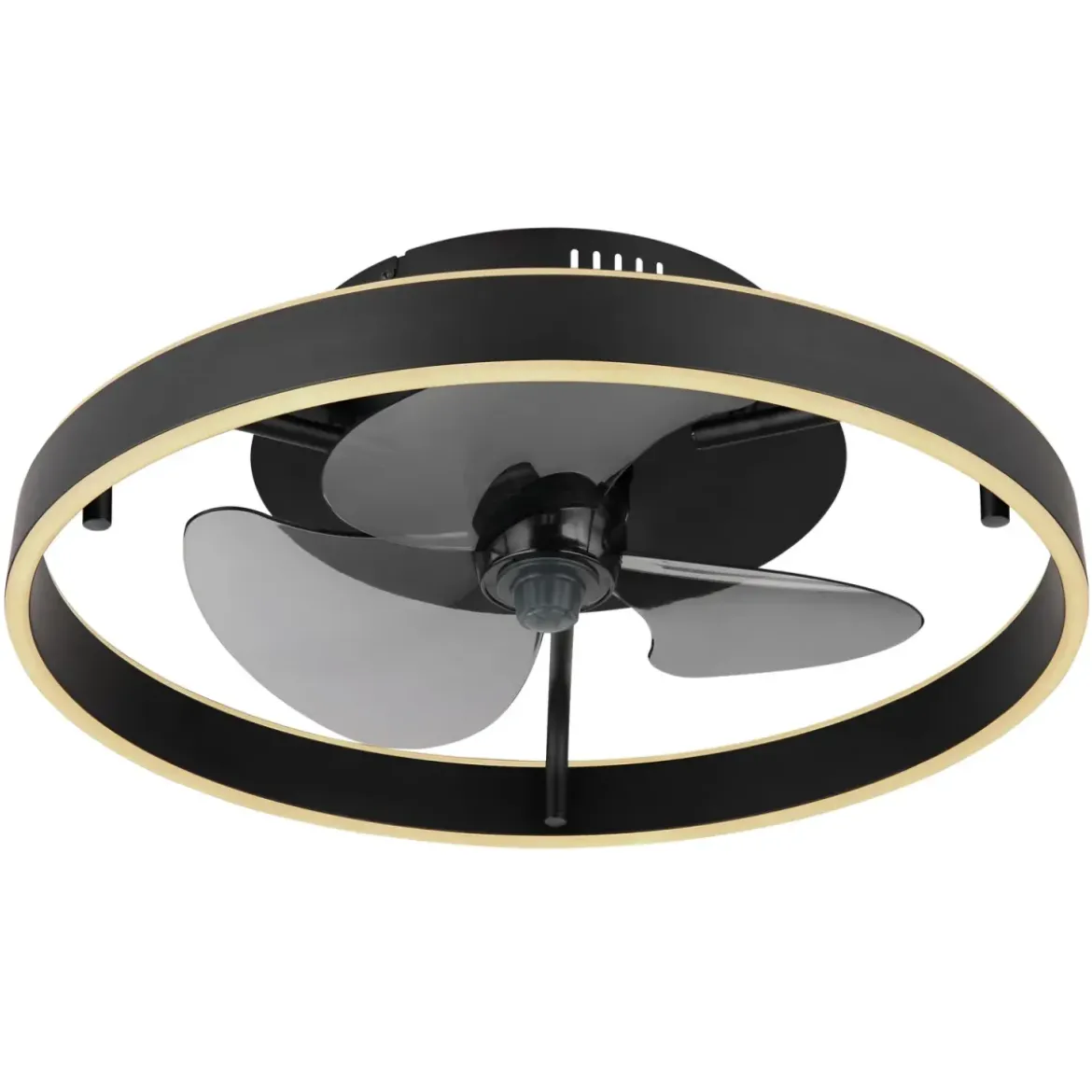 Ventilatore da Soffitto con Luce LED Dimmerabile Nero Opale Telecomando