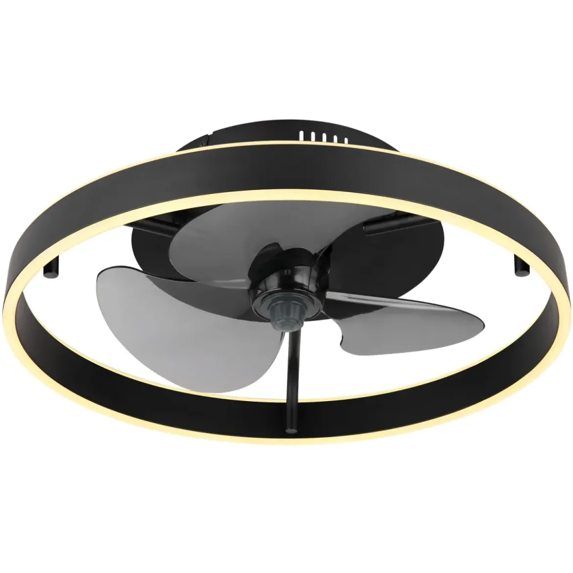 Ventilatore da Soffitto con Luce LED Dimmerabile Nero Opale Telecomando