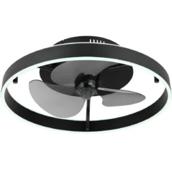 Ventilatore da Soffitto con Luce LED Dimmerabile Nero Opale Telecomando