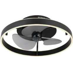 Ventilatore da Soffitto con Luce LED Dimmerabile Nero Opale Telecomando