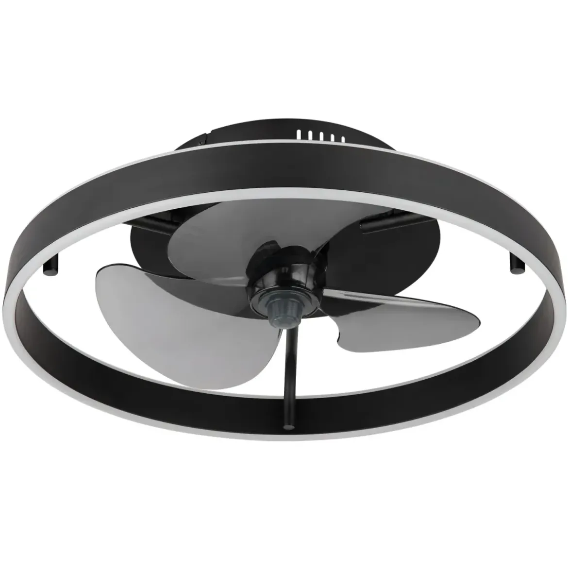 Ventilatore da Soffitto con Luce LED Dimmerabile Nero Opale Telecomando