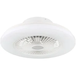 Ventilatore da Soffitto con Luce in Metallo Bianco 50 cm Telecomando