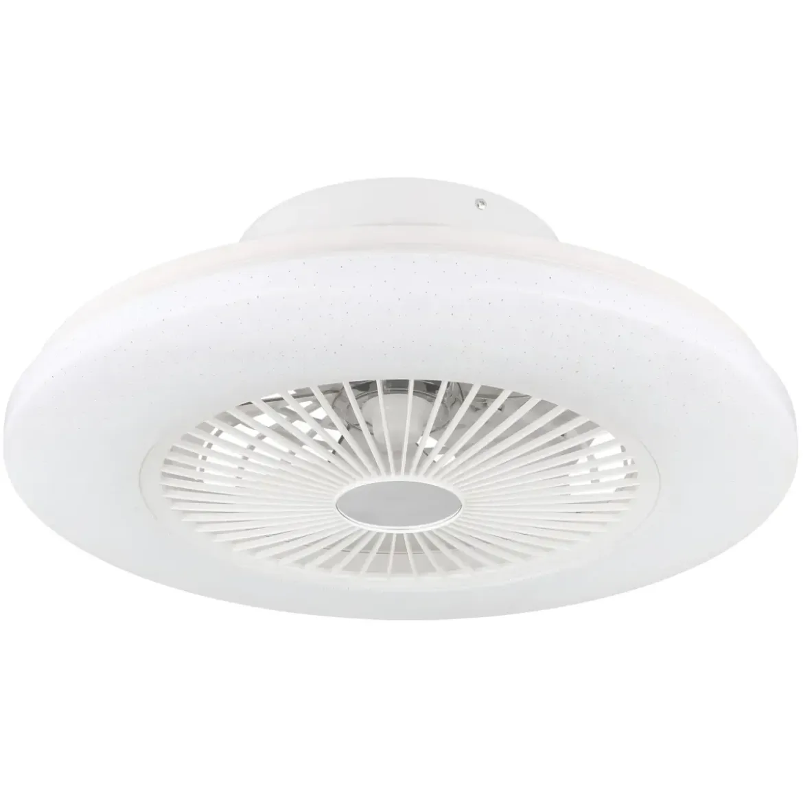Ventilatore da Soffitto con Luce in Metallo Bianco 50 cm Telecomando