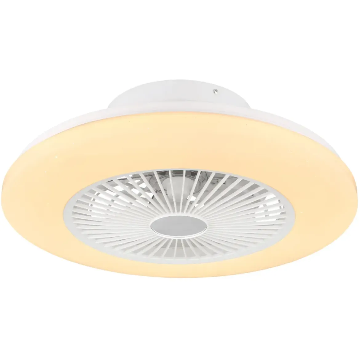 Ventilatore da Soffitto con Luce in Metallo Bianco 50 cm Telecomando
