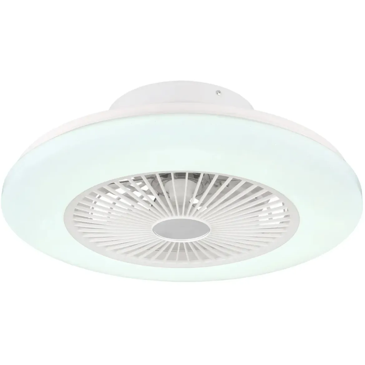 Ventilatore da Soffitto con Luce in Metallo Bianco 50 cm Telecomando