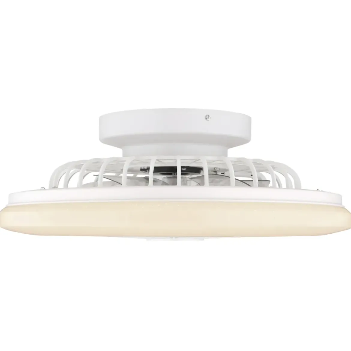 Ventilatore da Soffitto con Luce in Metallo Bianco 50 cm Telecomando