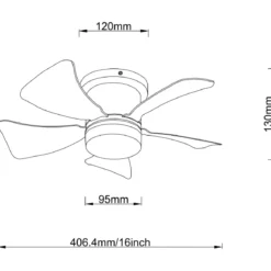 Ventilatore da Soffitto con Luce LED CCT Regolabile Bianco 5 Pale