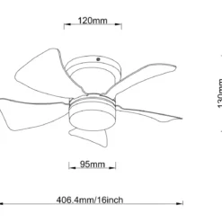 Ventilatore da Soffitto con Luce LED CCT Regolabile Nero 5 Pale Grigio