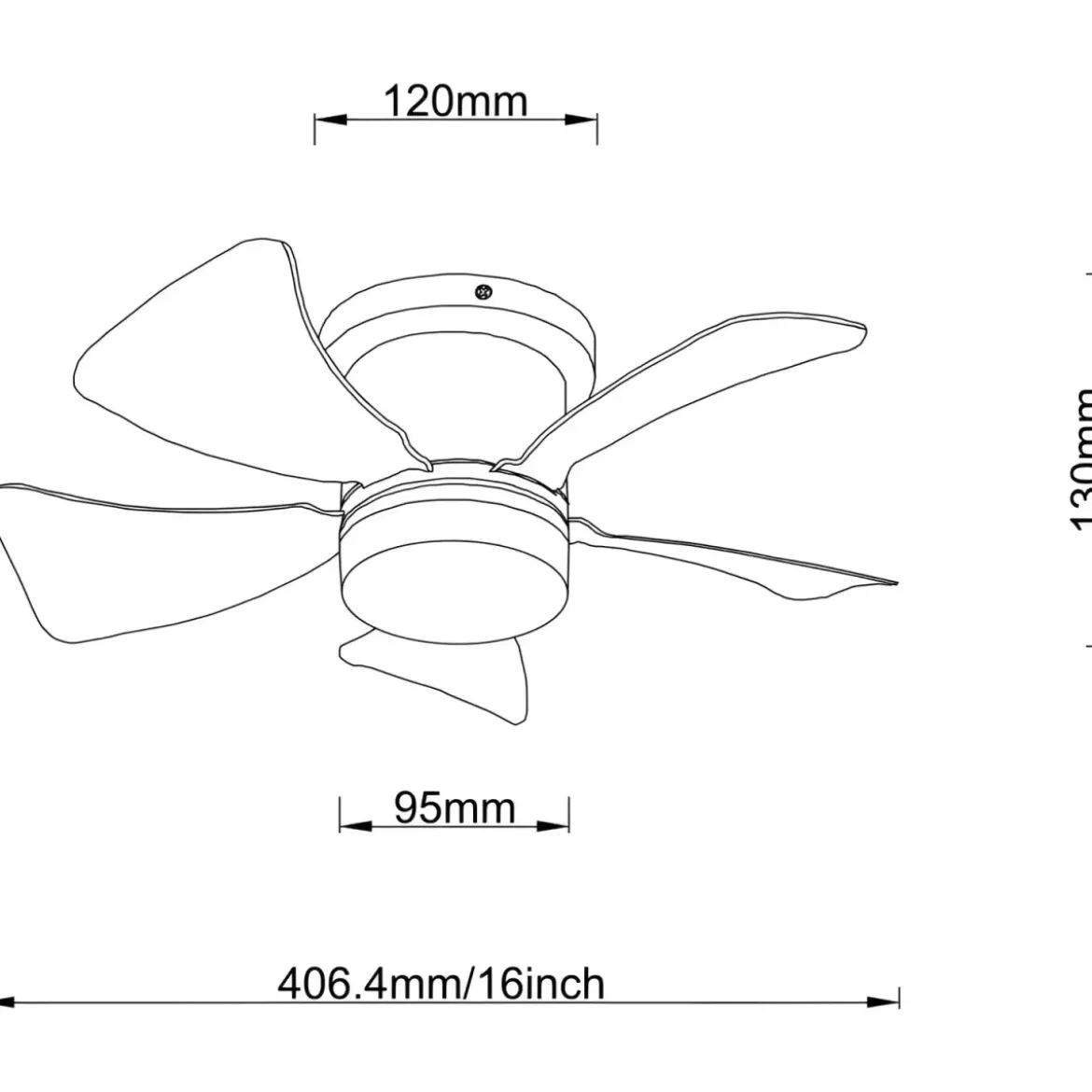Ventilatore da Soffitto con Luce LED CCT Regolabile Nero 5 Pale Grigio