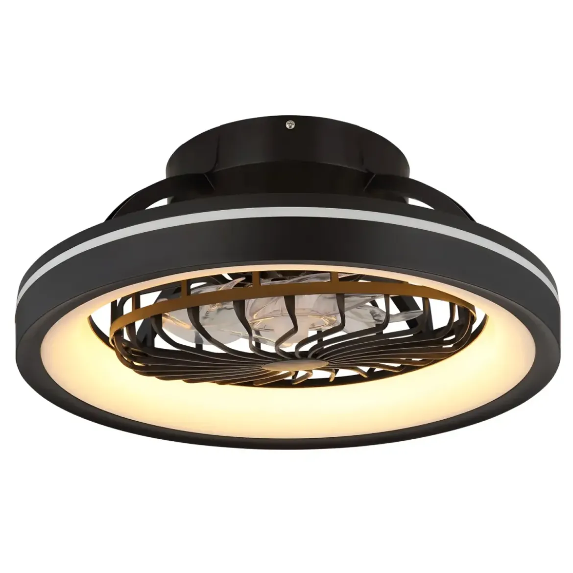 Ventilatore da Soffitto con Luce Nero LED RGB Dimmerabile Telecomando