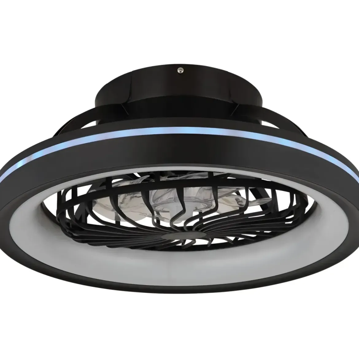 Ventilatore da Soffitto con Luce Nero LED RGB Dimmerabile Telecomando