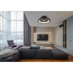 Ventilatore da Soffitto con Luce Nero LED RGB Dimmerabile Telecomando
