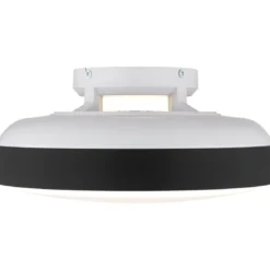 Ventilatore da Soffitto Plafoniera LED Dimmerabile 45 cm Bianco Nero