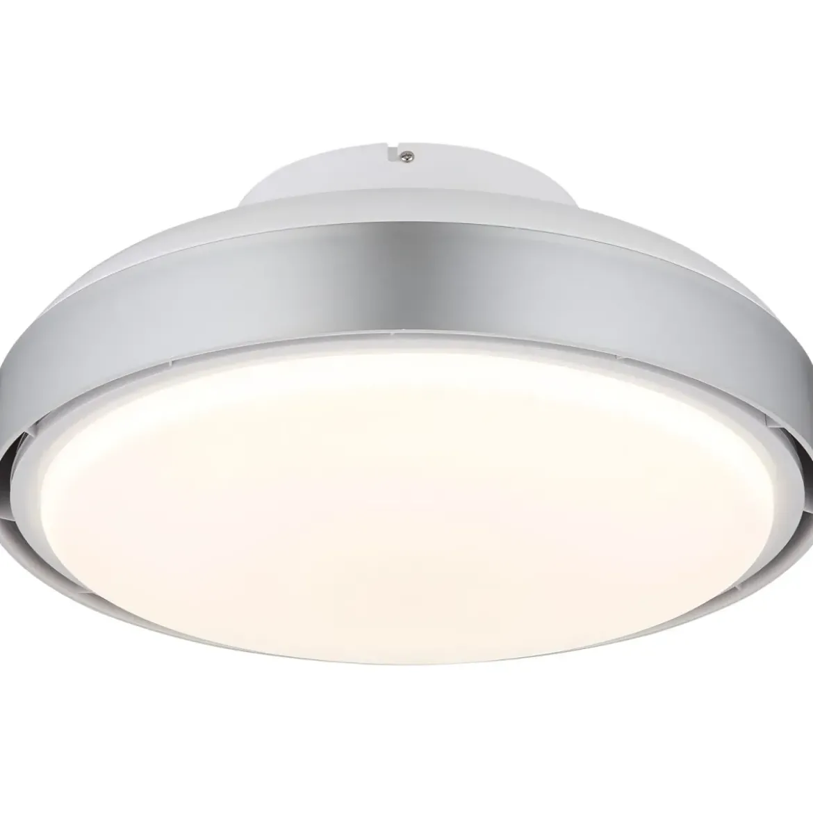 Ventilatore da Soffitto Plafoniera LED Dimmerabile 45 cm Bianco Argento