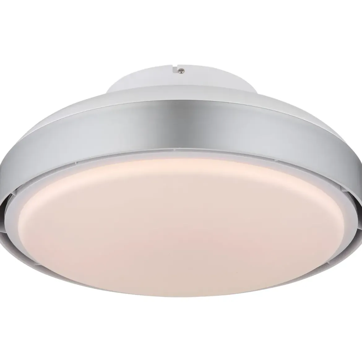 Ventilatore da Soffitto Plafoniera LED Dimmerabile 45 cm Bianco Argento
