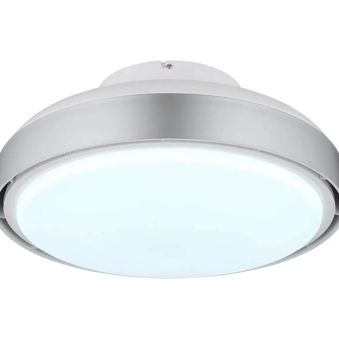 Ventilatore da Soffitto Plafoniera LED Dimmerabile 45 cm Bianco Argento