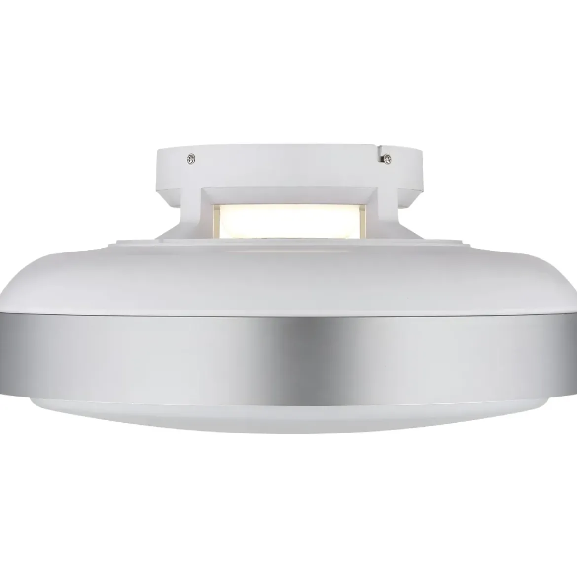 Ventilatore da Soffitto Plafoniera LED Dimmerabile 45 cm Bianco Argento