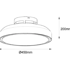 Ventilatore da Soffitto Plafoniera LED Dimmerabile 45 cm Bianco Argento