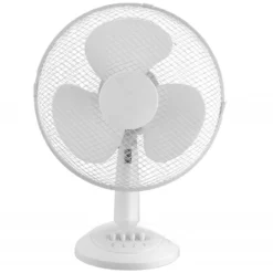 Ventilatore da Tavolo 30cm 3 Velocità e Oscillazione Orizzontale Bianco