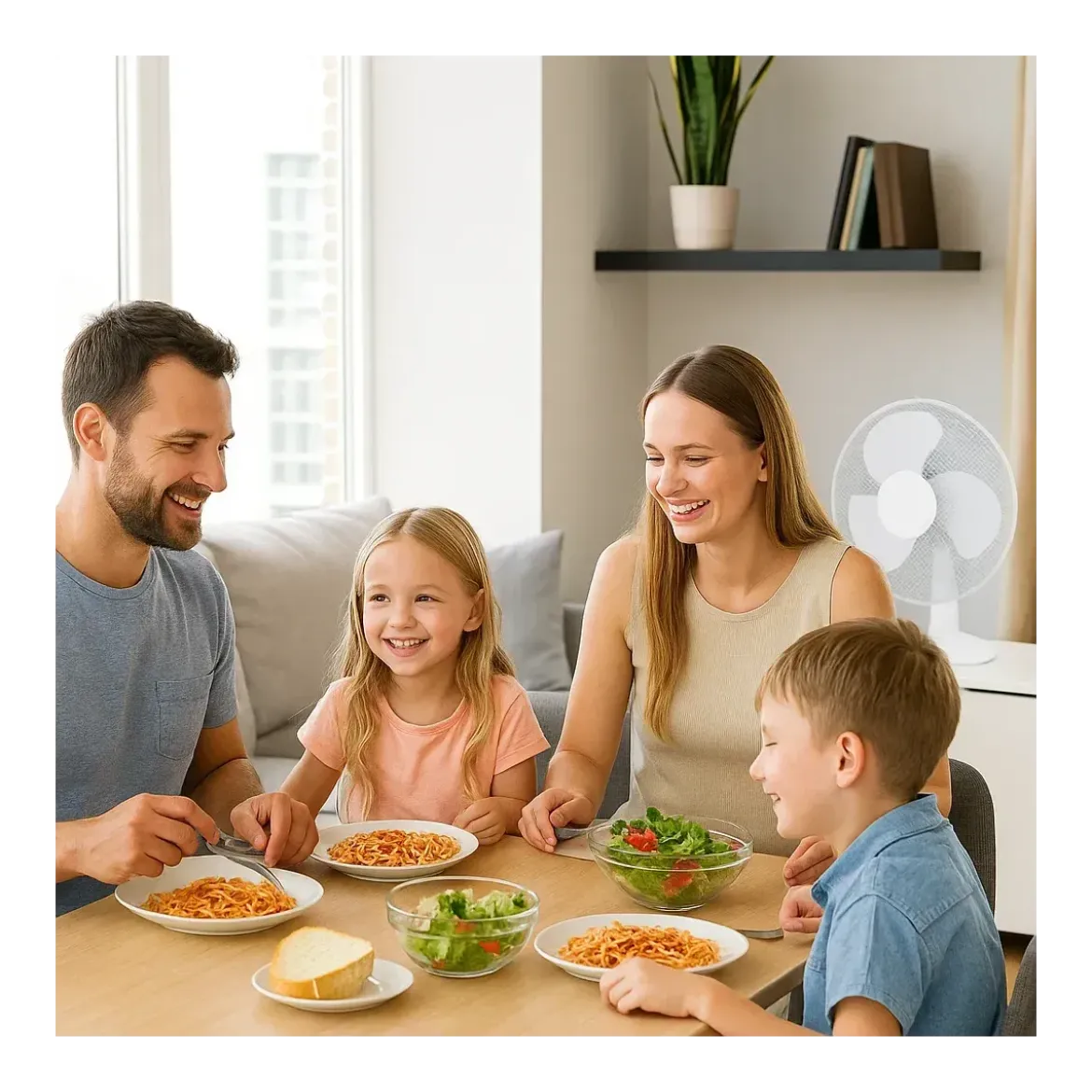 Ventilatore da Tavolo 45W con 3 Velocità Oscillante Inclinazione Regolabile