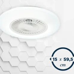 Ventilatore Plafoniera LED 45 W Zephir Luce RGB Telecomando 6 Velocità