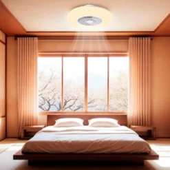 Ventilatore Plafoniera LED 45 W Zephir Luce RGB Telecomando 6 Velocità